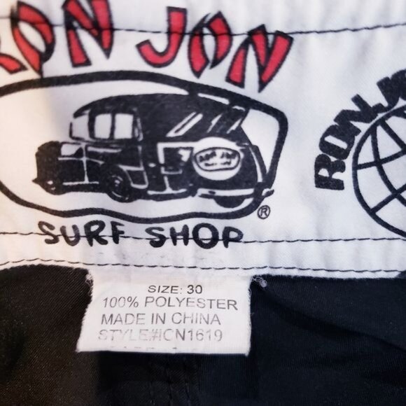 Ron Jon Surf Shop Black Swim Trunks Board Shorts Men's Size 30 - Picture 10 of 11